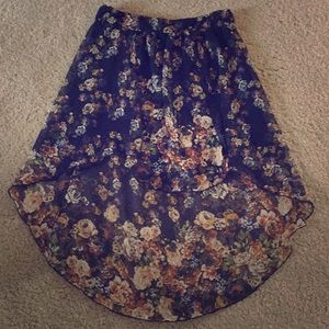 High-low Floral Printed Skirt